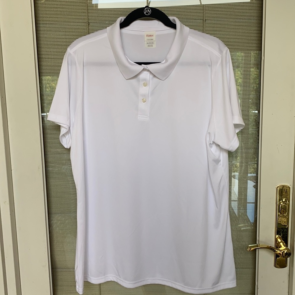 NWT Hanes Cool DRI White Polo Size 3XL